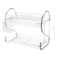 Load image into Gallery viewer, 2/3 Tiers Multifunctional Dish Drainer Cutlery Cup Drying Holder Rack Stainless Steel Drainer Tray Kitchen For Kitchen ware Mug
