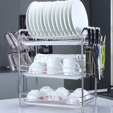 Load image into Gallery viewer, 2/3 Tiers Dish Drainer Holder Metal Drying Rack Basket Bowl Dish Draining Shelf Dryer Tray Holder Kitchen Sink Organizer Home
