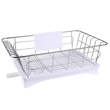 Load image into Gallery viewer, Stainless Steel Dish Drainer Drying Rack With 3-Piece Set Removable Rust Proof Utensil Holde For Kitchen Counter Storage Rack
