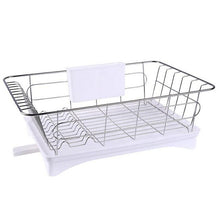 Load image into Gallery viewer, Stainless Steel Dish Drainer Drying Rack With 3-Piece Set Removable Rust Proof Utensil Holde For Kitchen Counter Storage Rack
