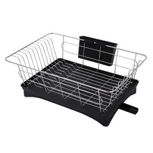 Load image into Gallery viewer, Stainless Steel Dish Drainer Drying Rack With 3-Piece Set Removable Rust Proof Utensil Holde For Kitchen Counter Storage Rack

